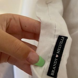 BRANDY MELVILLE WHITE +NAVY BLUE STRIPES TUBE TOP